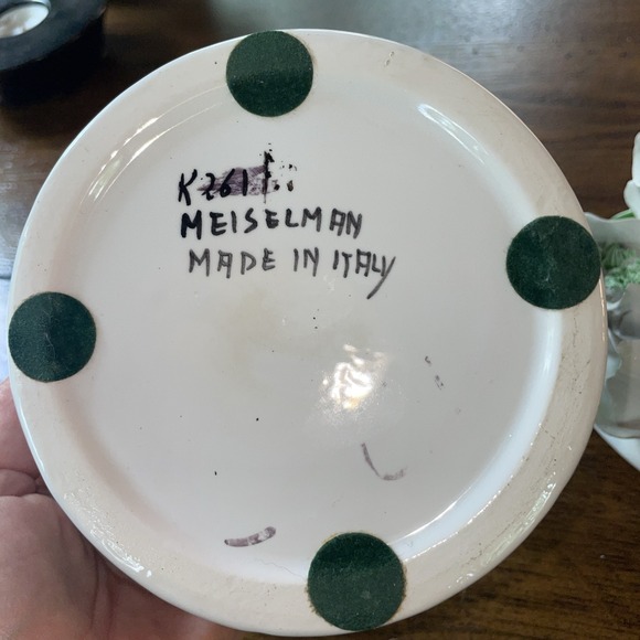 Meiselman‎ Made in Italy K261 Porcelain White Floral Lid Dish Jar Stunning Vtg - Picture 4 of 12